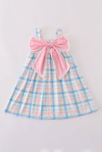 Load image into Gallery viewer, Pink plaid bow dress
