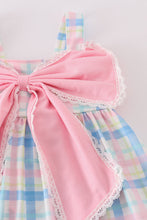 Load image into Gallery viewer, Pink plaid bow dress
