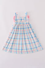 Load image into Gallery viewer, Pink plaid bow dress
