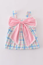 Load image into Gallery viewer, Pink plaid bow dress
