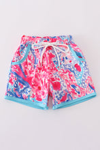 Load image into Gallery viewer, Tropical Sunset Waves swim trunks
