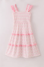 Load image into Gallery viewer, Pink bow smocked mom&amp;me tiered dress
