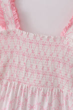 Load image into Gallery viewer, Pink bow smocked mom&amp;me tiered dress
