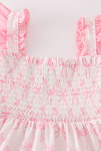 Load image into Gallery viewer, Pink bow smocked mom&amp;me tiered dress
