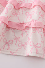 Load image into Gallery viewer, Pink bow smocked mom&amp;me tiered dress
