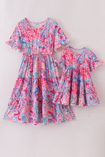 Load image into Gallery viewer, Pink Paradise Reef print mom&amp;me dress
