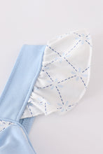 Load image into Gallery viewer, Blue bow classic lattice charm bloomer set

