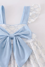 Load image into Gallery viewer, Blue bow classic lattice charm bloomer set
