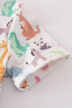 Load image into Gallery viewer, Blue zoo animals print shorts set

