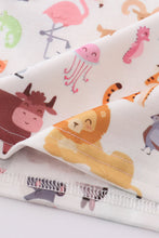 Load image into Gallery viewer, Blue zoo animals print shorts set
