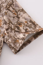 Load image into Gallery viewer, Brown three deers embroidery shorts set
