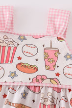 Load image into Gallery viewer, Pink baseball print gingham bubble
