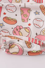 Load image into Gallery viewer, Pink baseball print gingham bubble
