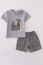 Load image into Gallery viewer, Gray tool box applique shorts set
