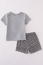 Load image into Gallery viewer, Gray tool box applique shorts set
