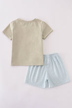 Load image into Gallery viewer, Green farm windmill embroidery shorts set
