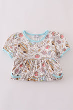 Load image into Gallery viewer, Blue bus apple print dress
