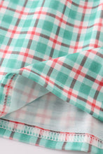 Load image into Gallery viewer, Blue apple french knot plaid dress
