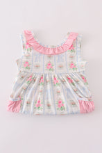 Load image into Gallery viewer, Tea floral bow ruffle shorts set
