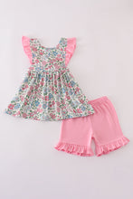 Load image into Gallery viewer, Vintage floral print ruffle shorts set
