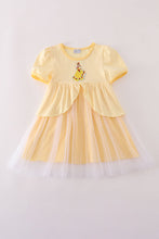 Load image into Gallery viewer, Yellow princess embroidery ruffle dress
