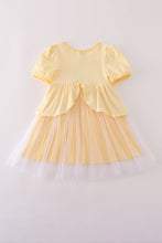 Load image into Gallery viewer, Yellow princess embroidery ruffle dress
