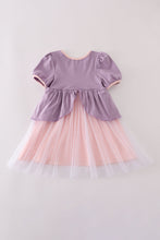 Load image into Gallery viewer, Purple princess embroidery ruffle dress
