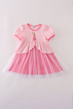 Load image into Gallery viewer, Pink princess embroidery ruffle dress
