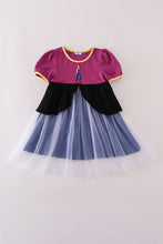 Load image into Gallery viewer, Sapphire blue princess embroidery ruffle dress
