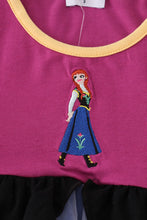Load image into Gallery viewer, Sapphire blue princess embroidery ruffle dress
