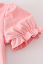 Load image into Gallery viewer, Pink floral character applique dress
