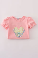 Load image into Gallery viewer, Pink floral character applique dress

