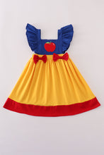 Load image into Gallery viewer, Apple embroidery bow ruffle dress
