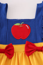 Load image into Gallery viewer, Apple embroidery bow ruffle dress
