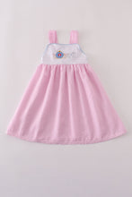 Load image into Gallery viewer, Pink pumpkin carriage embroidery stripe dress
