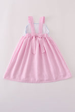 Load image into Gallery viewer, Pink pumpkin carriage embroidery stripe dress
