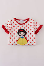 Load image into Gallery viewer, Red character applique dot romper
