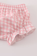 Load image into Gallery viewer, Pink floral bow ruffle bloomer set
