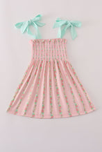 Load image into Gallery viewer, Pink floral smocked mom&amp;me dress
