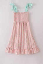 Load image into Gallery viewer, Pink floral smocked mom&amp;me dress
