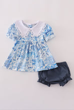 Load image into Gallery viewer, Blue willow toile print bloomer set
