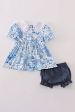 Load image into Gallery viewer, Blue willow toile print bloomer set
