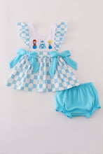 Load image into Gallery viewer, Blue character embroidery bloomer set
