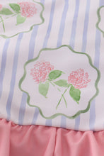 Load image into Gallery viewer, Floral stripe ruffle swimsuit UPF50+
