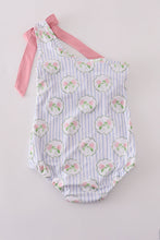 Load image into Gallery viewer, Floral stripe bow swimsuit -Adult UPF50+
