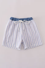 Load image into Gallery viewer, Blue stripe boy swim trunks UPF50+
