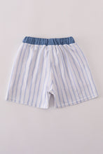 Load image into Gallery viewer, Blue stripe boy swim trunks UPF50+
