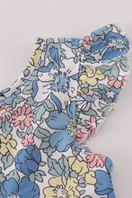Load image into Gallery viewer, Blue floral lace ruffle leotard

