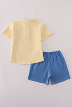 Load image into Gallery viewer, Yellow character applique shorts set
