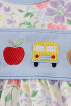 Load image into Gallery viewer, Floral print crayon apple embroidery bubble
